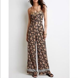 Forever 21 Black and Gold Sequin Jumpsuit